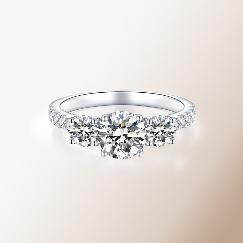 Bague Femme Moissanite Fermée En Or 18 Carats