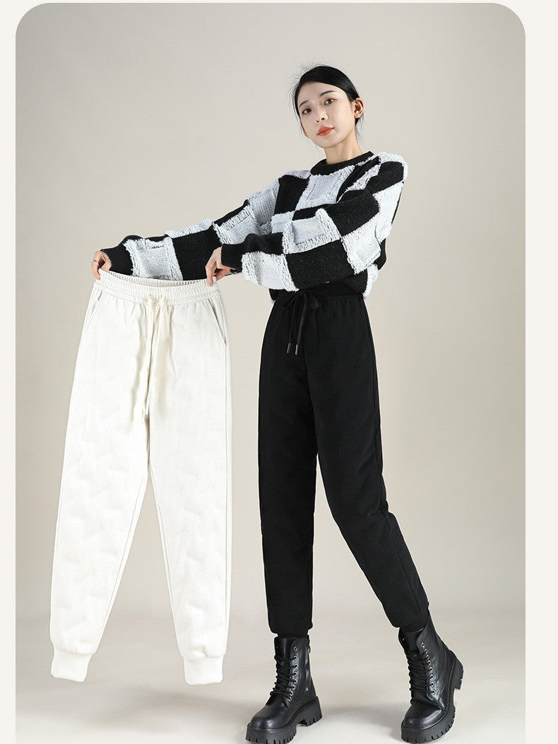 Pantalon en coton et duvet de canard blanc pour femmes