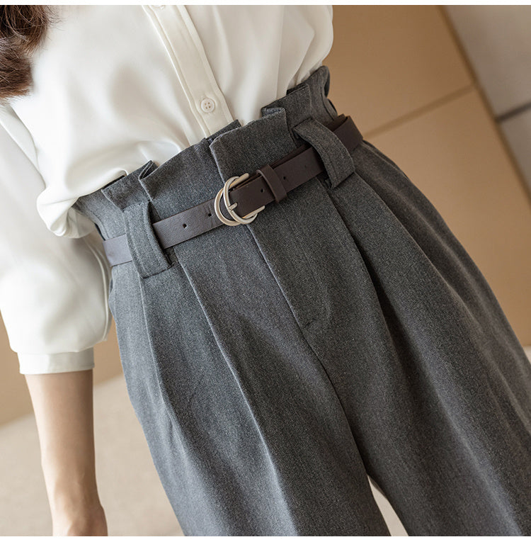 Pantalon Harlan à jambe droite pour femmes, nouvelle tenue d'automne, pantalon de costume ample