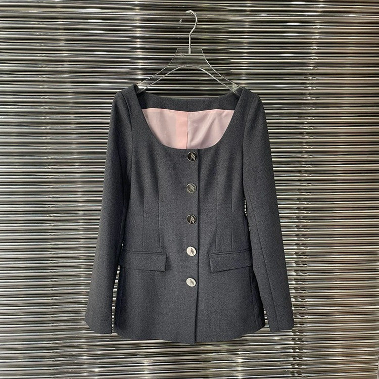 Blazer à simple boutonnage assorti pour femmes