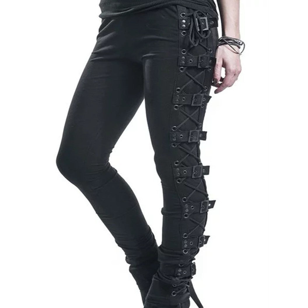 Pantalon skinny punk à la mode pour femmes