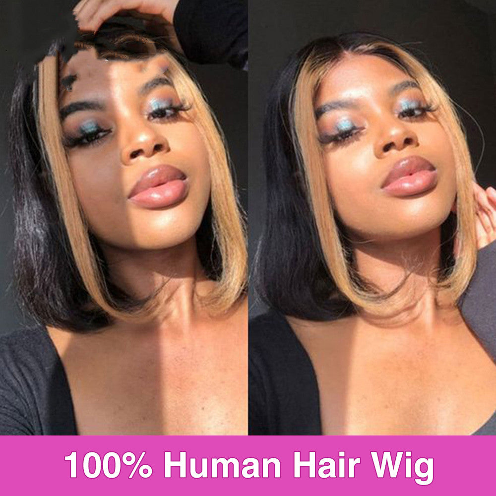 Women's Fashion Simple High-gloss T-zone Lace Wig