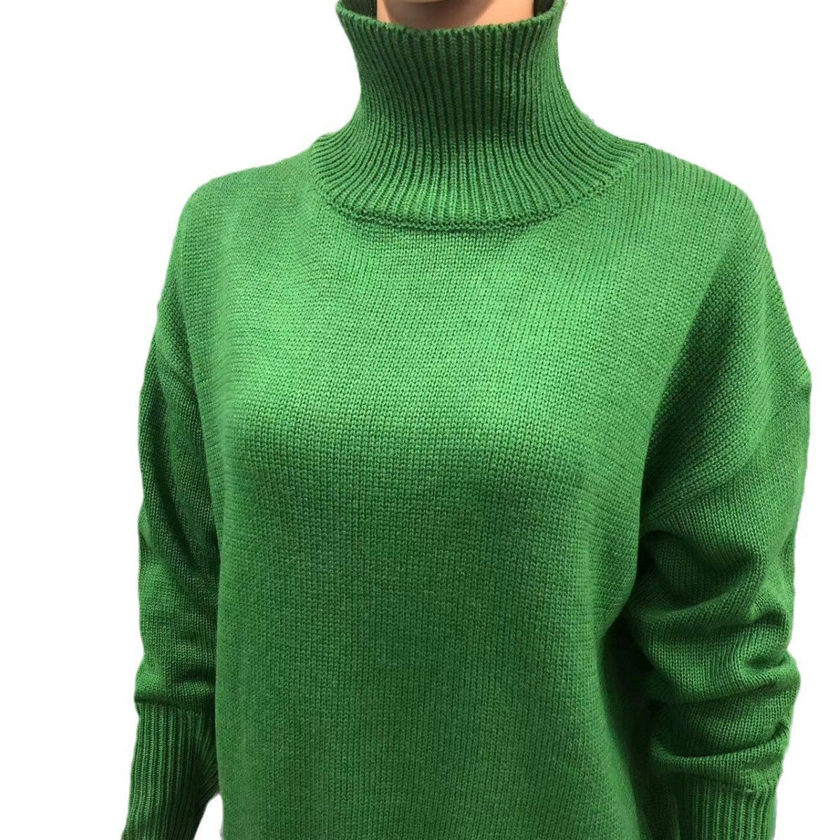 Pull à manches longues pour femmes, couleur unie