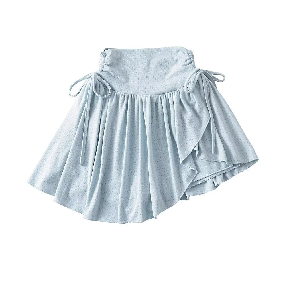 Sweet Bubble Skirt Women's Soft Drawstring Ruffle Anti-exposure