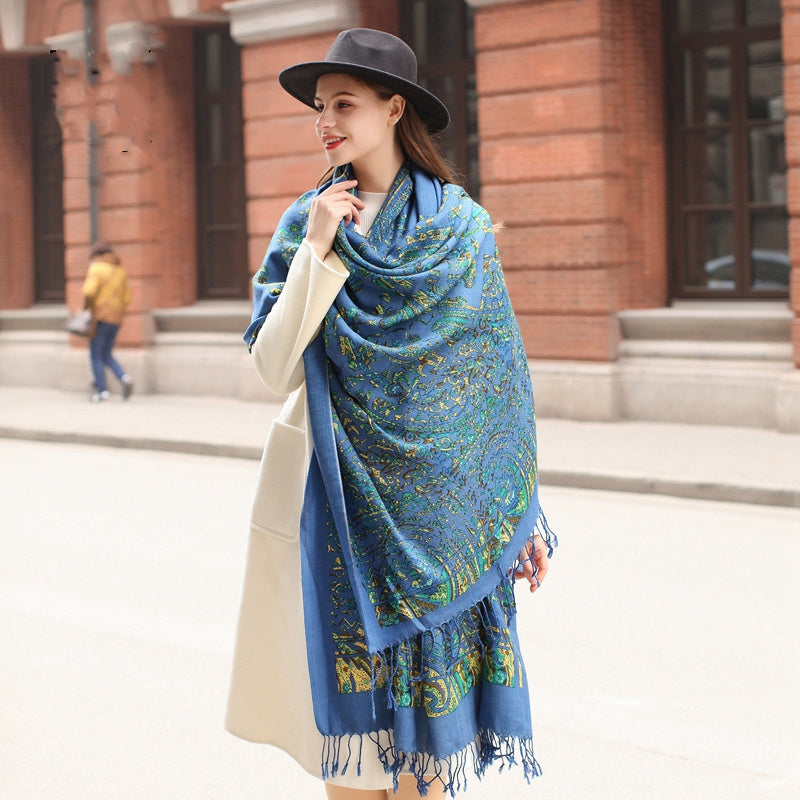 Wool Cape Thick Spring And Autumn Oversized Shawl