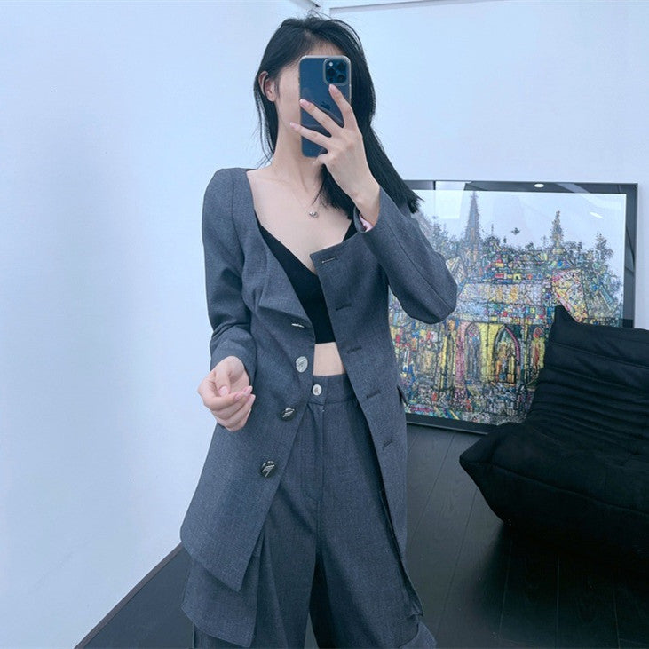 Blazer de un solo pecho para todo fósforo Temperamento para mujer