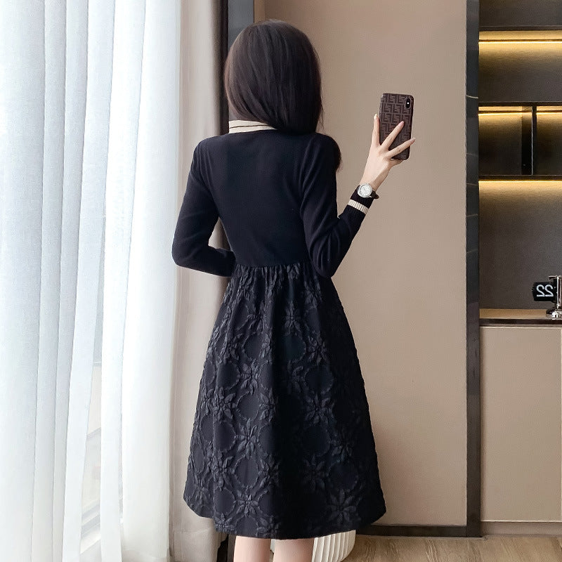 Women's Waist Slimming And Fashionable Stitching Dress