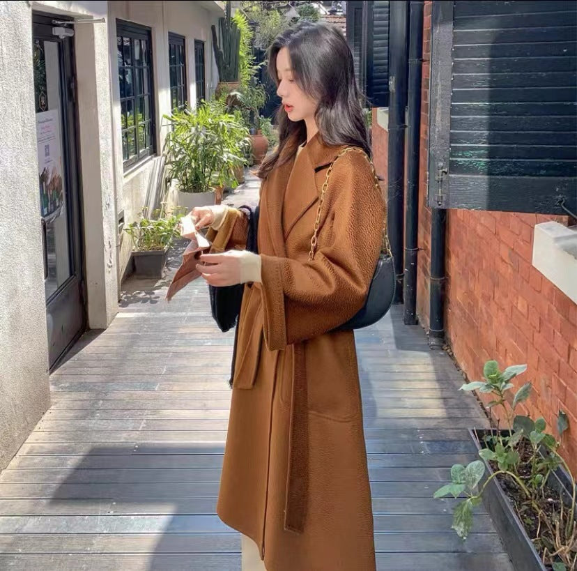 Women's Mid-length Autumn And Winter Loose Reversible Cashmere Coat