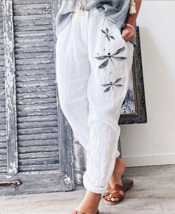 Elegant Cotton And Linen Floral Print Casual Jumpsuit