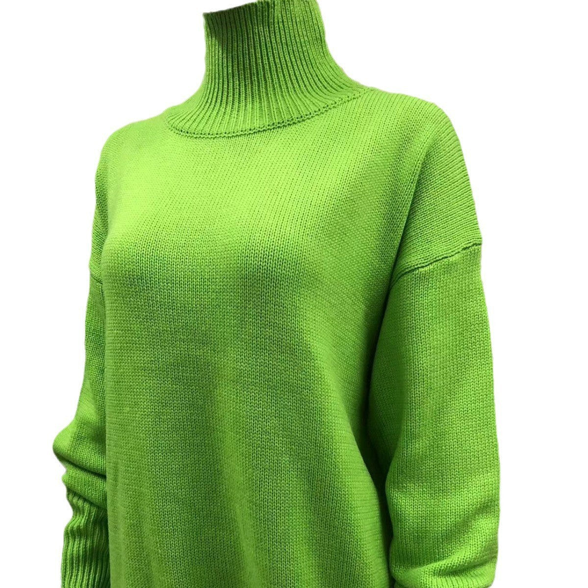 Pull à manches longues pour femmes, couleur unie