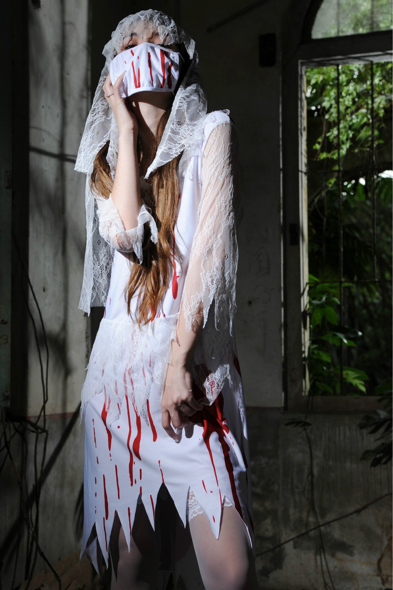 Halloween Horror Bloody Doctor Bloody Nurse Spiritual Love Ghost Festival Party Wear Ghost Nurse