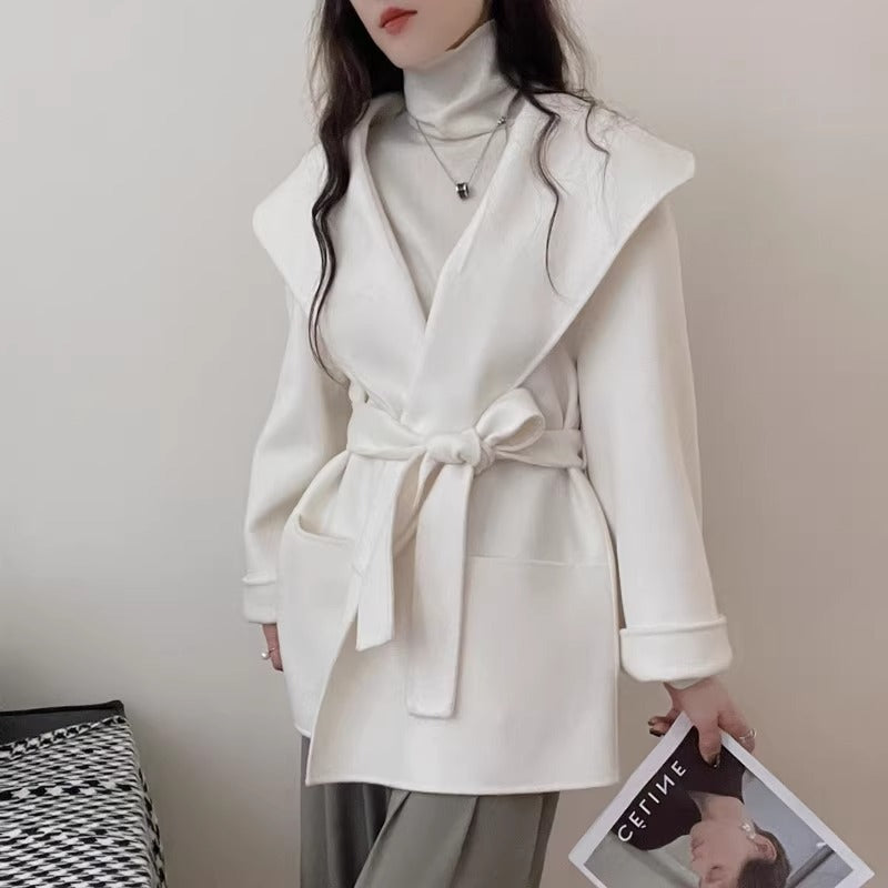 Autumn And Winter Double-faced Woolen Goods Cashmere Coat Small-sized Woolen Coat