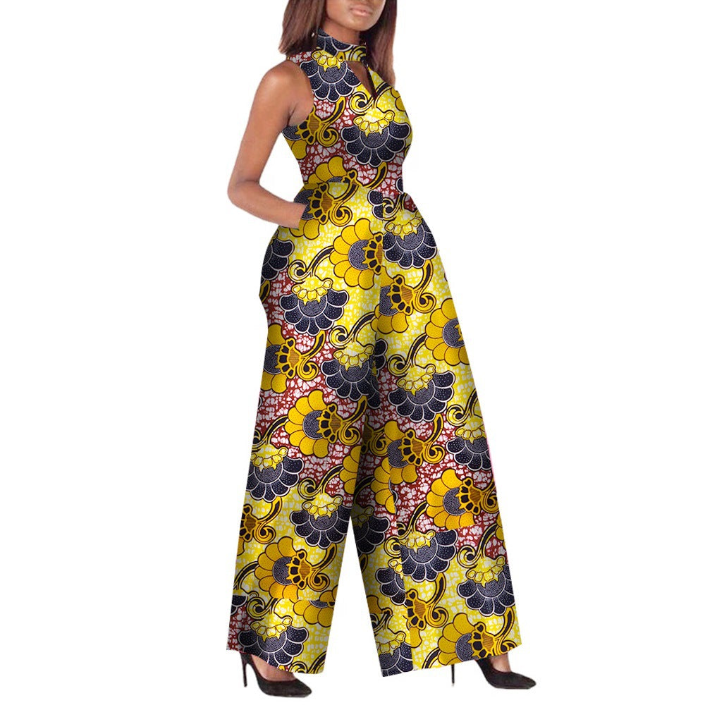 African Women's Ankara Fashion Jumpsuit Sleeveless