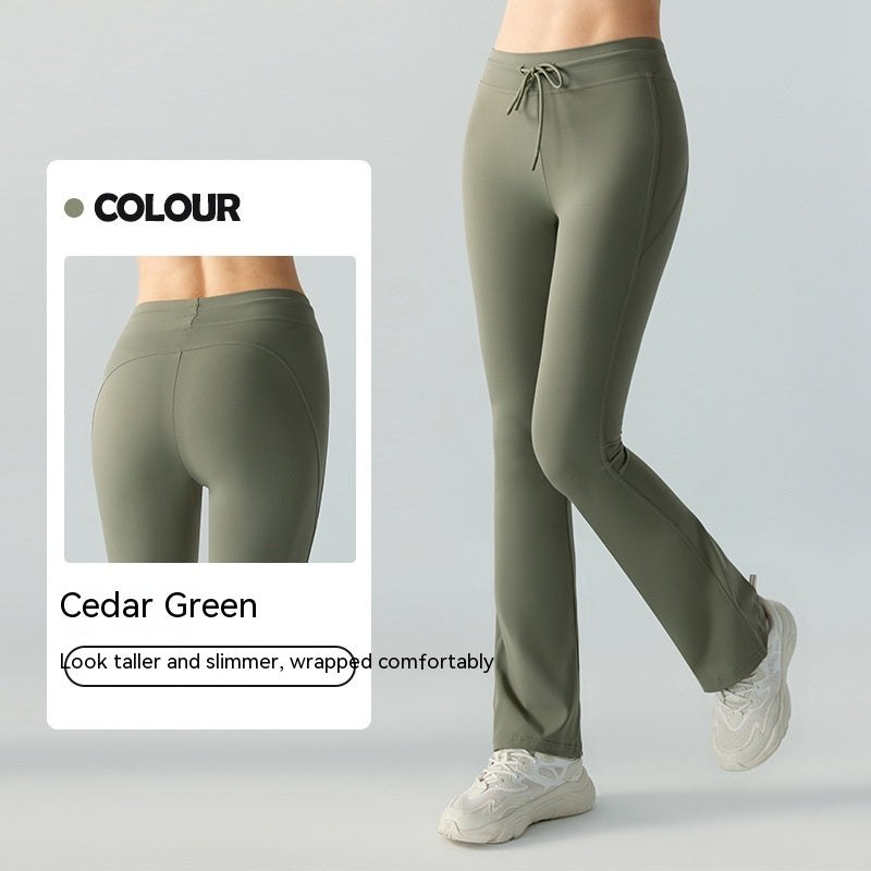 Taille minceur et levage des hanches pantalons de Yoga décontractés poche bilatérale Yoga pantalon à fond cloche