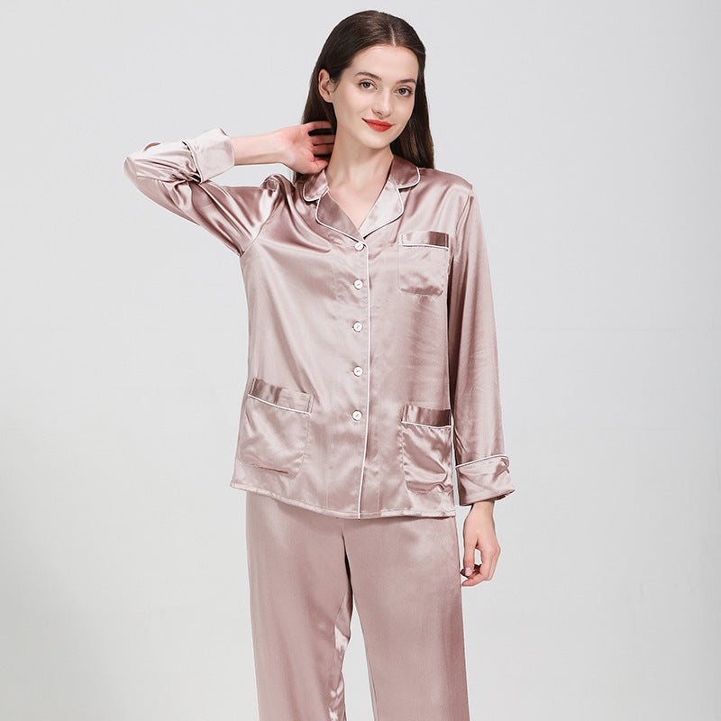 Ensemble deux pièces pyjama long en soie 19 Momi pour femme