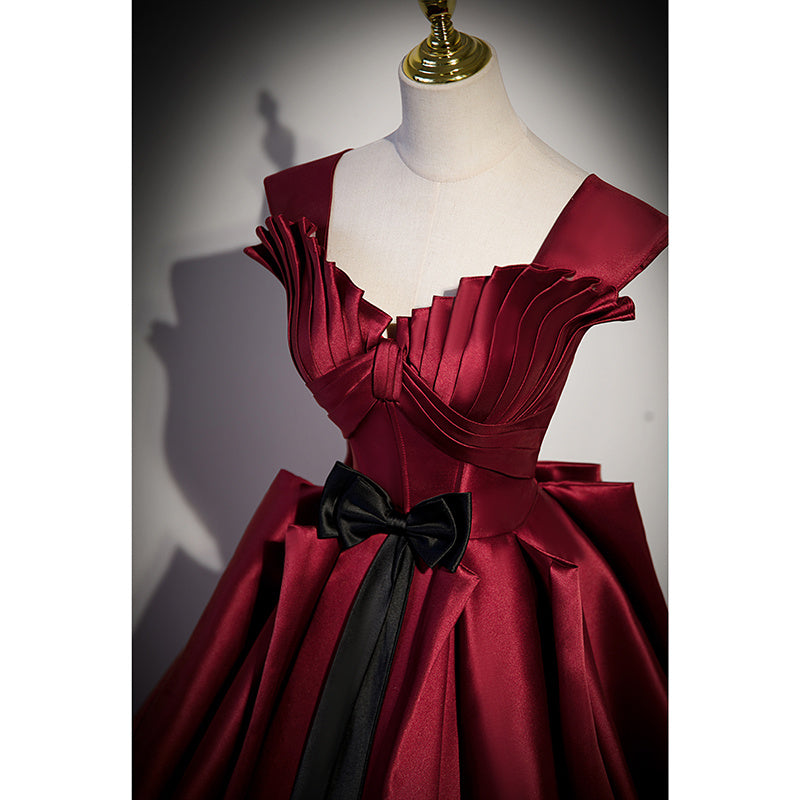 Robe rouge d'hôte de mariée pour femmes, robe de mariée en Satin