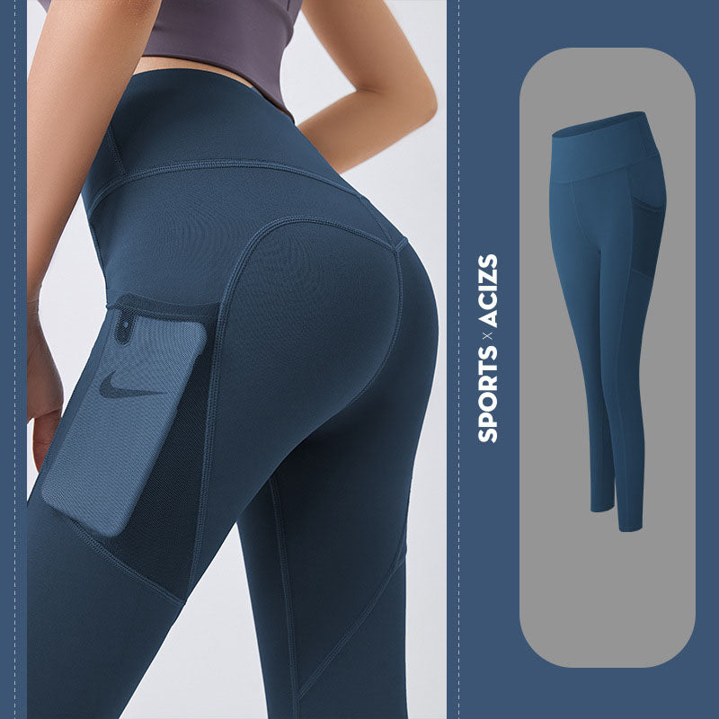 Pantalones de Yoga para mujer, mallas con bolsillo, mallas deportivas para chica, mallas para correr con Control de barriga, pantalones deportivos para mujer