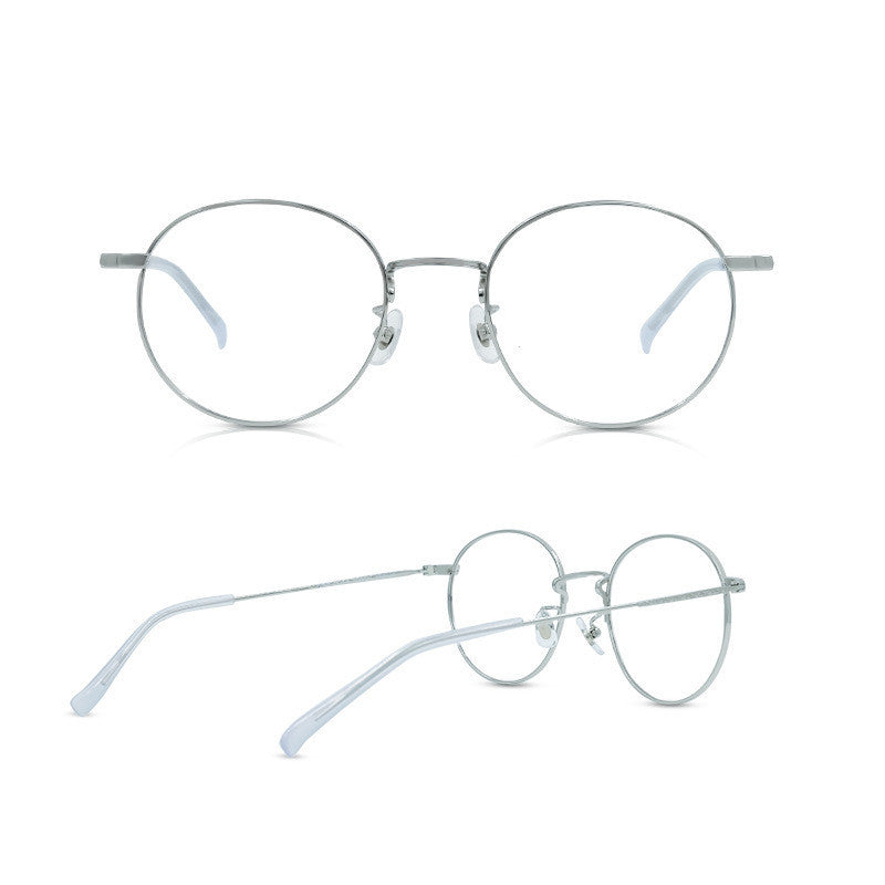 Vintage Round Light Pure Titanium Eyewear Plain Eyewear Frame