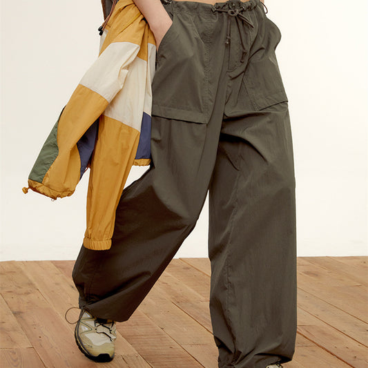 Women's Summer American-style Wide-leg Pants With Pockets