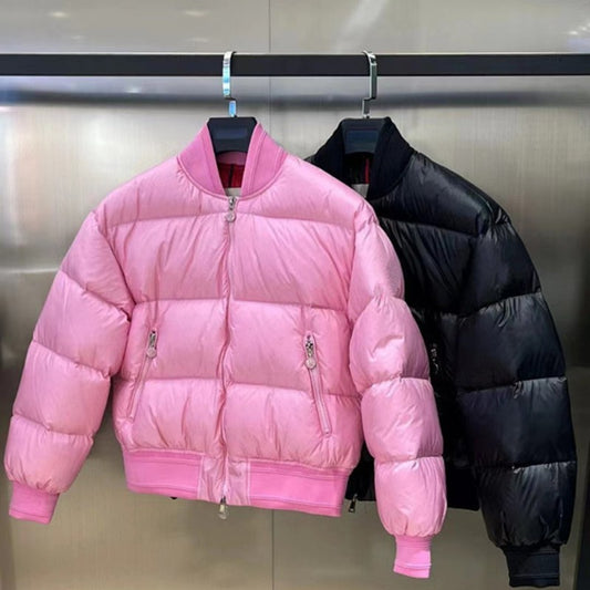 Chaqueta de plumón de invierno para mujer, corta, ligera, de terciopelo, a la moda