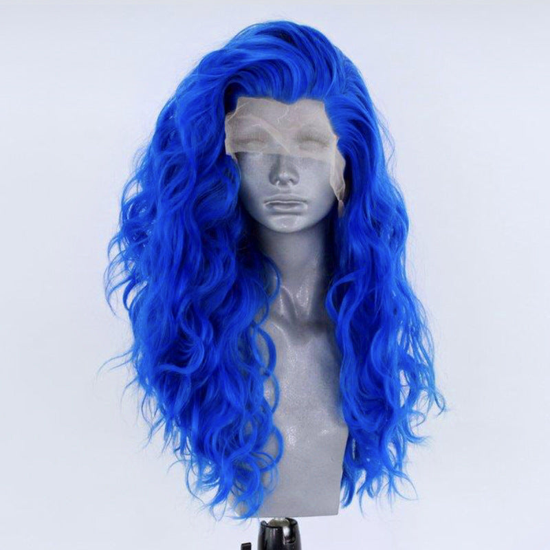 Perruque Full Lace Wig en soie chimique avec crochet à main, Micro-volume, grande vague, fibre chimique, haute température, pour femme