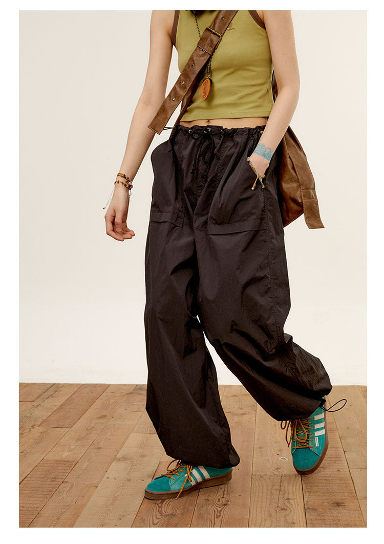 Women's Summer American-style Wide-leg Pants With Pockets