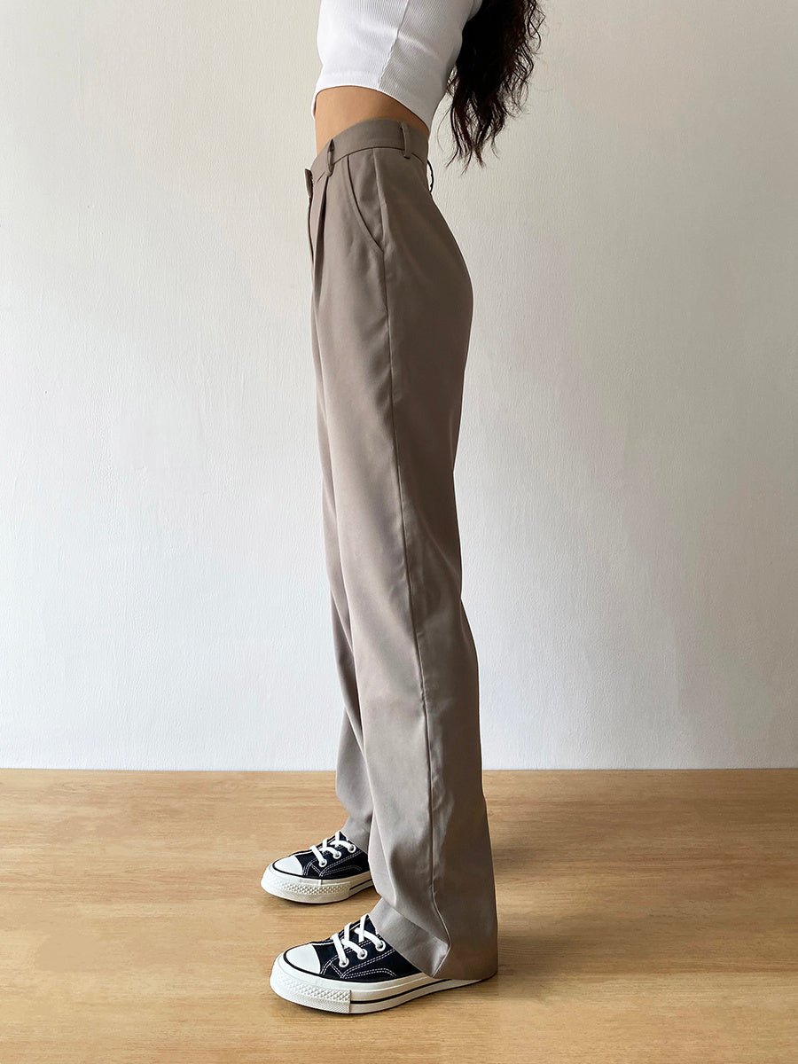 Pantalones rectos adelgazantes retro para mujer