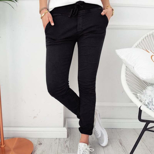 Pantalon élastique slim décontracté à la mode pour femmes