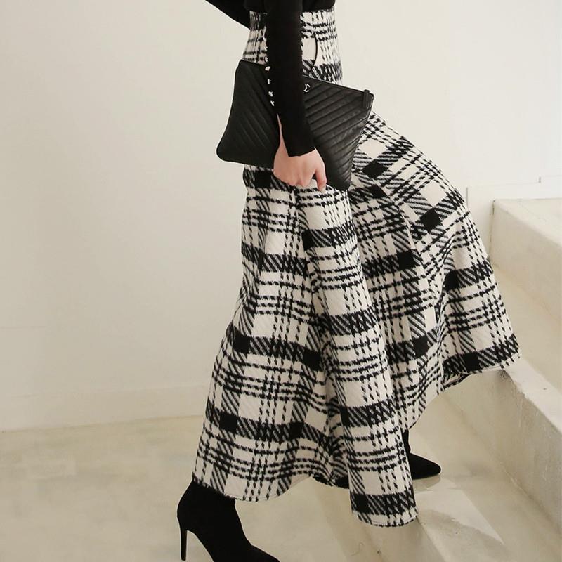 Temperament Black And White Houndstooth Slim-fit Wide-legged Pants