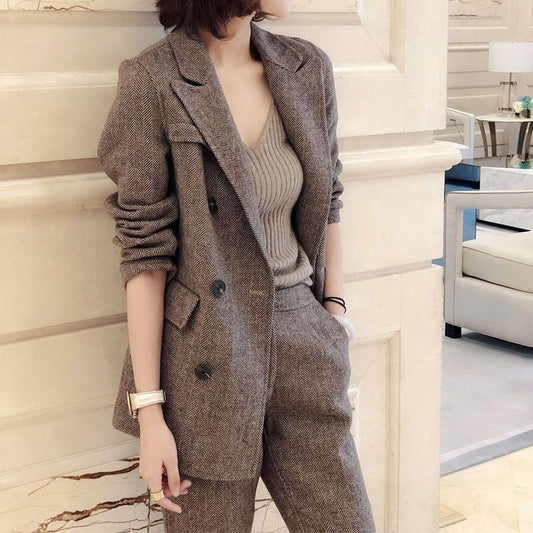 Women's Professional Wool Sports Jacket Suit