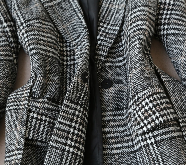 Manteau à carreaux tailleur jupe jupe jupe