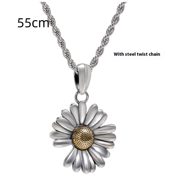 Collier chrysanthème en argent sterling avec pendentif assorti