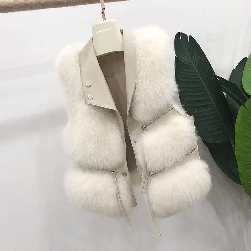 Manteau de fourrure de gilet de mode pour femmes