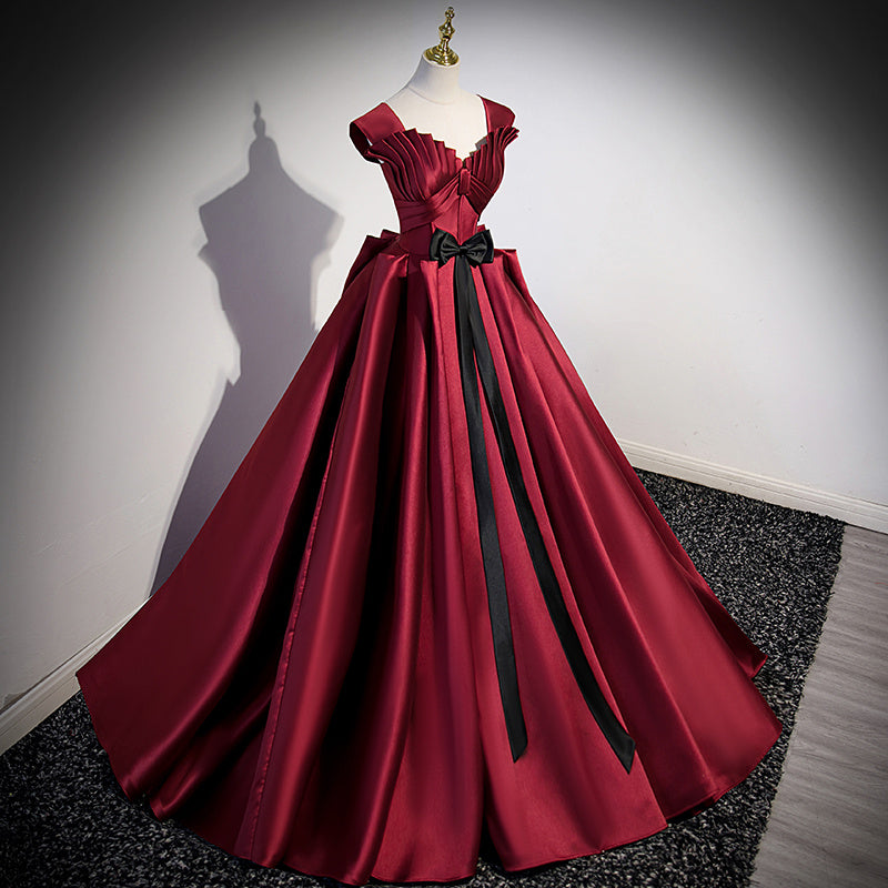 Robe rouge d'hôte de mariée pour femmes, robe de mariée en Satin