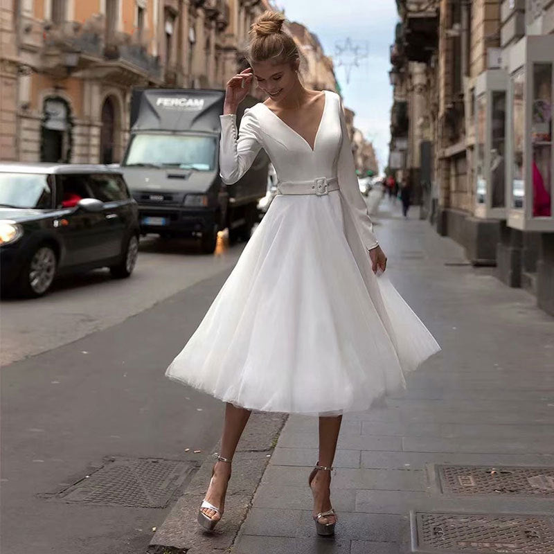 Vestido de novia corto para mujer, vestido de noche