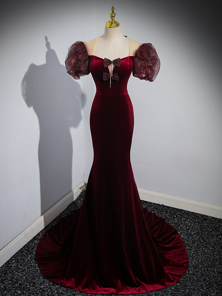 Women's Velvet Host Performance Evening Dress