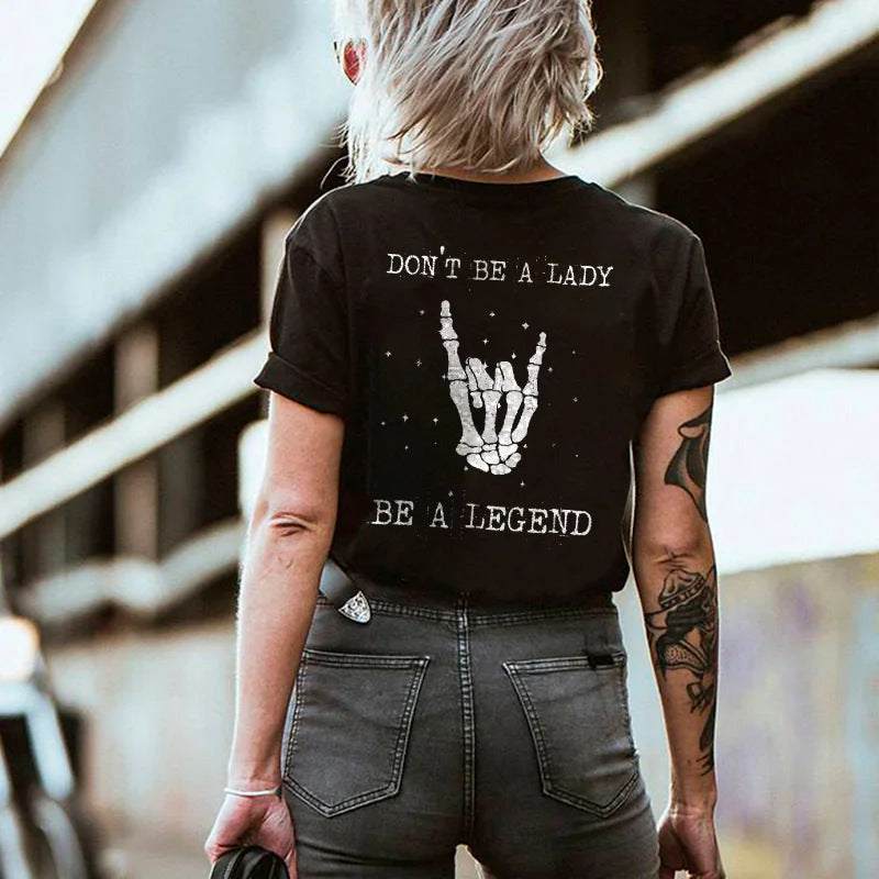 Camiseta estampada de manga corta para mujer