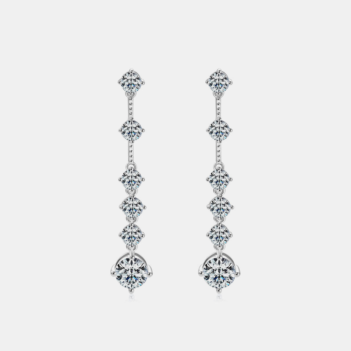 Boucles d'oreilles en argent sterling 925 moissanite 4 carats