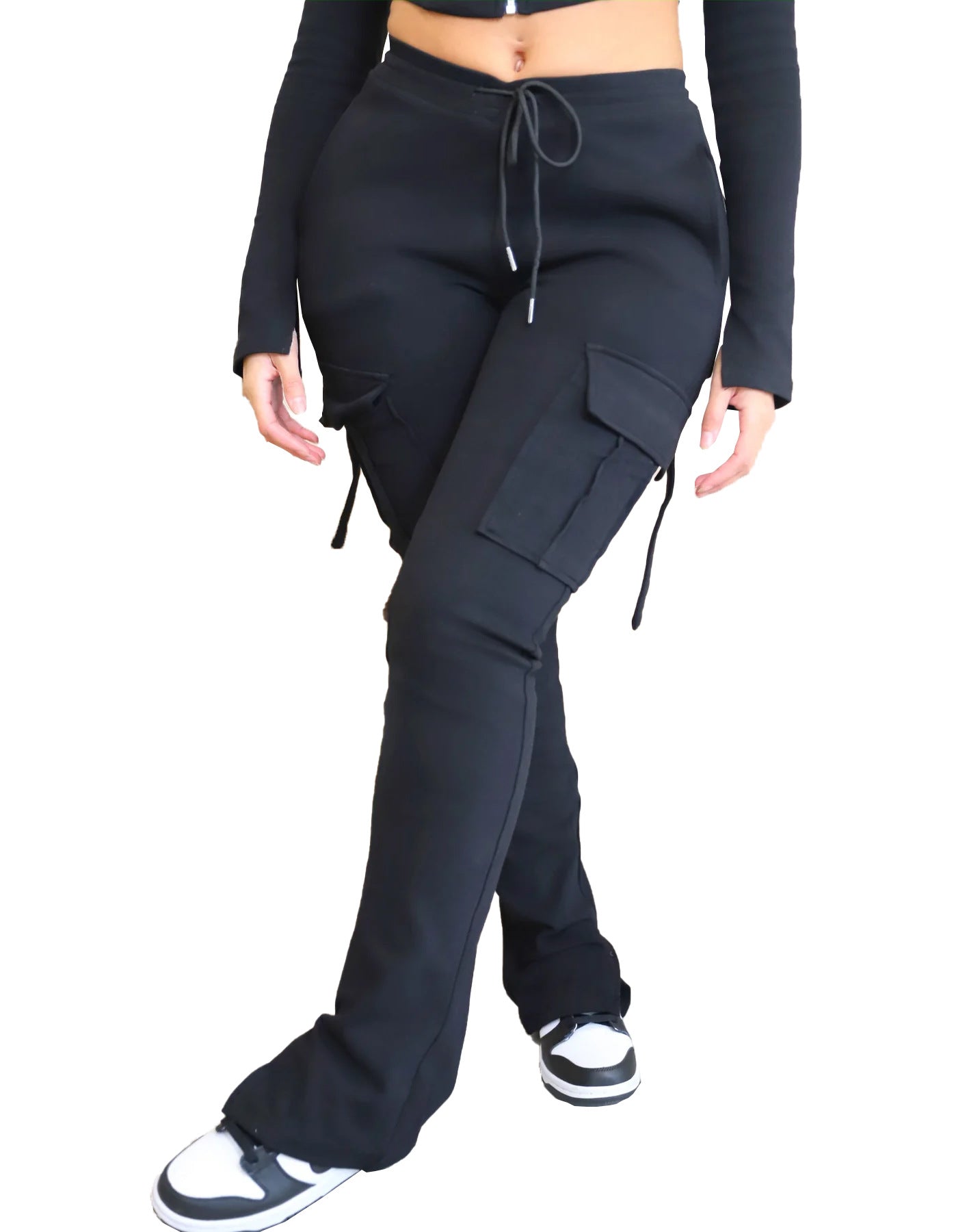 Salopette multi-poches de vêtements de sport serrés décontractés pour femmes avec manteau et pantalon de costume de casquette