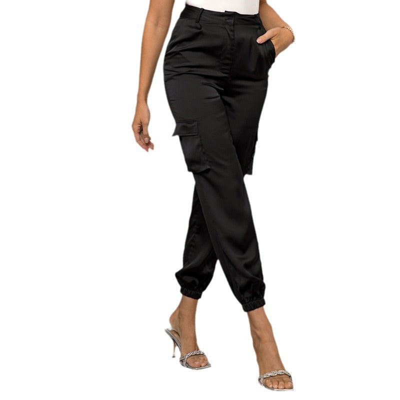 Pantalones cargo informales con múltiples bolsillos Desplazamientos Pantalones rectos favorecedores