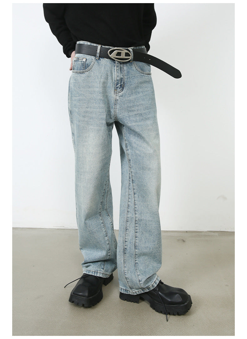 Pantalones americanos High Street Men Denim Diseño de nicho