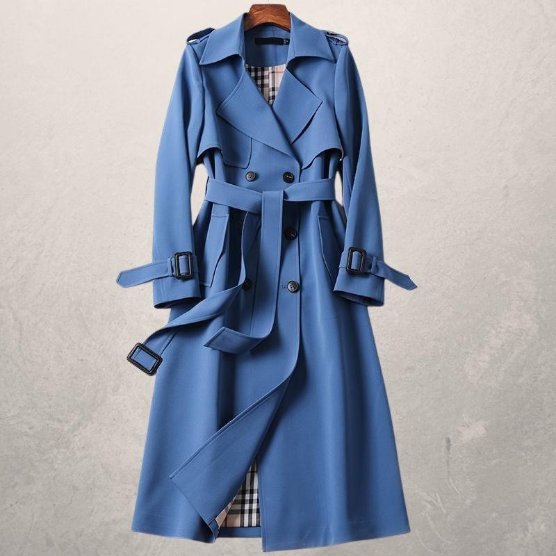 Trench mi-long femme automne coupe vent Long