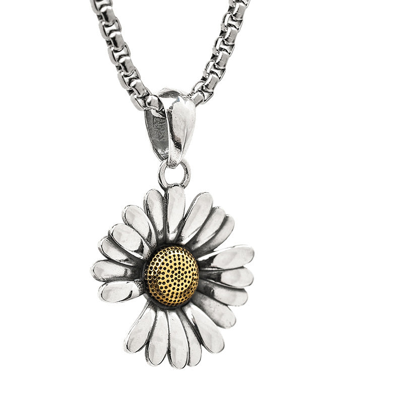 Collier chrysanthème en argent sterling avec pendentif assorti