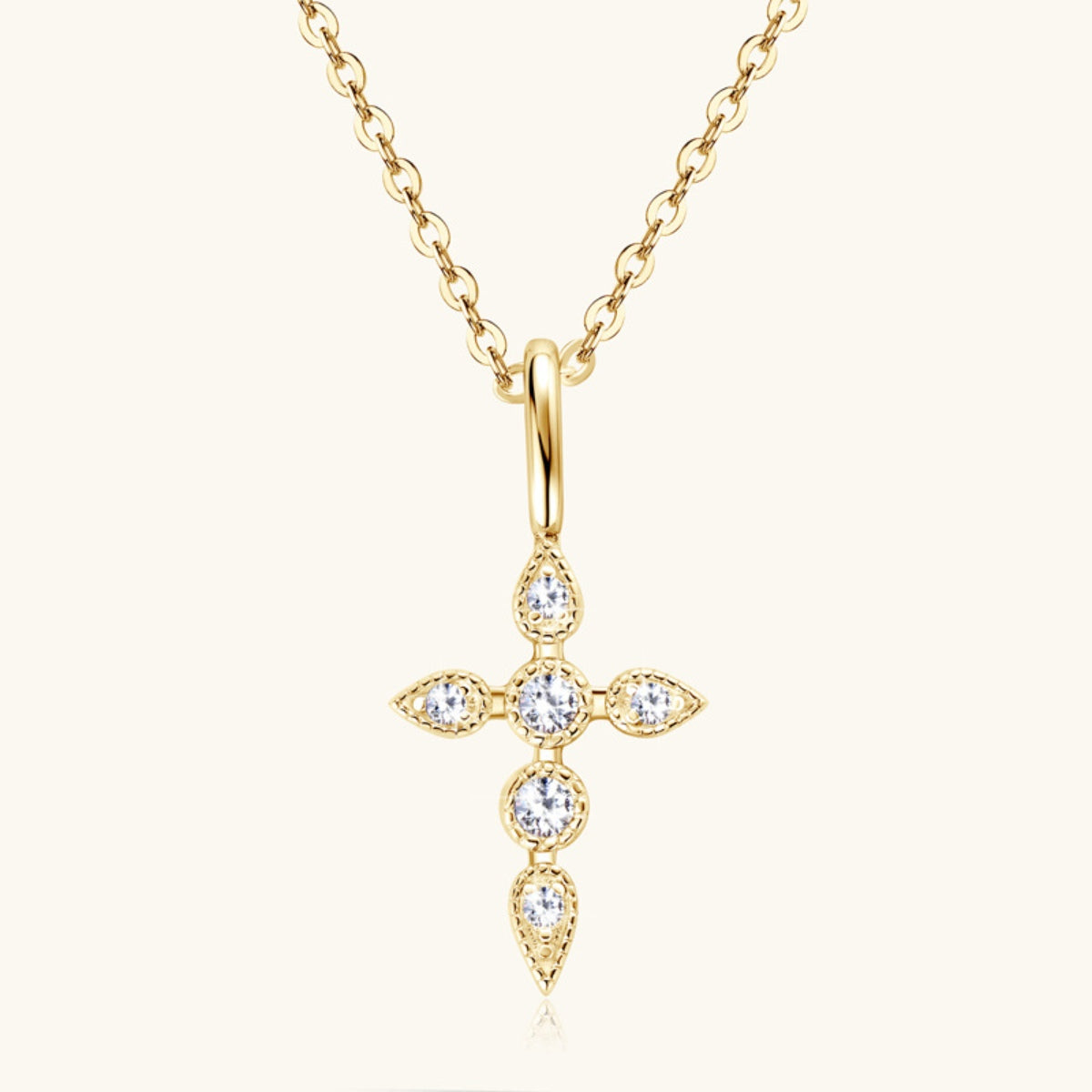 Collier pendentif croix moissanite en argent sterling 925