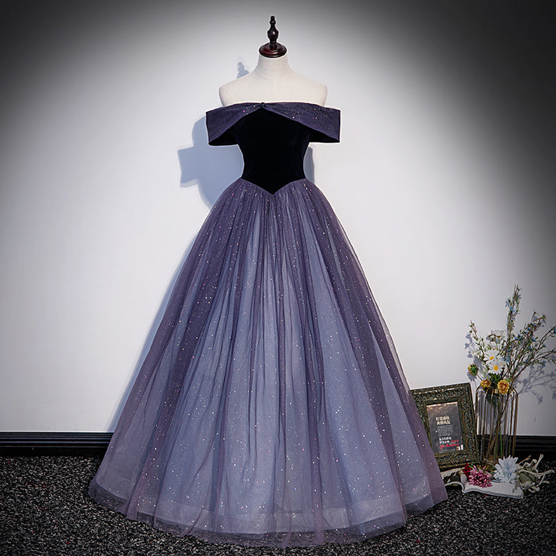 Evening Dress Female Purple French Princess Puffy Long Dress