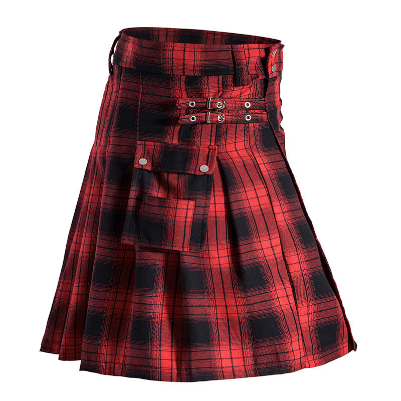 Traditional Scottish Highlands Plaid Festival Pleated Skirt