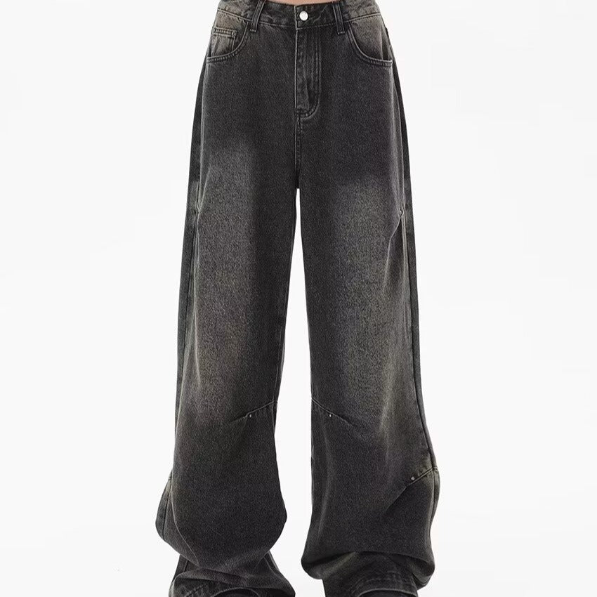 Women's Retro Retro Black Gradient High Waist Wide Leg Pants