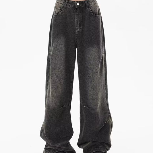 Women's Retro Retro Black Gradient High Waist Wide Leg Pants