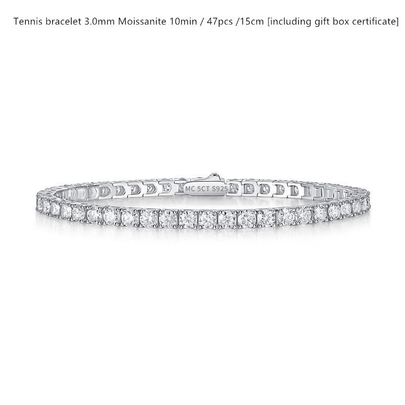 Sterling Silver D Color Moissanite Tennis Bracelet For Women