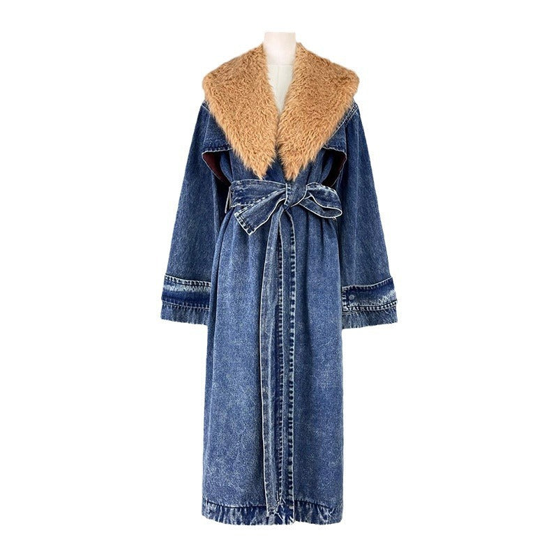 Trench-coat en denim à la mode pour femmes